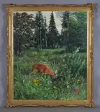 Douglas Anderson, A faun in woodland, oil on canvas