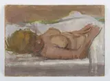 Gerald Hambledon Seymour Rose, Reclining female nude, oil on board