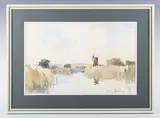 Edward Wesson, Windmill, Cley next the Sea, watercolour