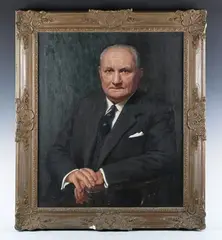 Howard Barron, Portrait of Charles William Fowler Thomas O.B.E., oil on canvas