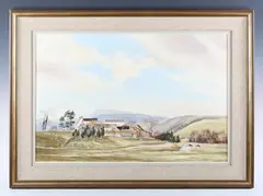 Michael Barnfather, Strangers on the Bridge': landscape, oil on canvas