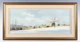 Michael Barnfather, Snow at Sapperton, Cotswolds, oil on canvas