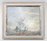 Richard Pikesley, Maybanks’: skyscape, oil on canvasboard
