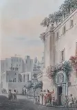 Victor-Jean Nicolle, Street Scene, probably Italy, watercolour