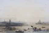 Thales Fielding, Low Tide at Dawn, watercolour