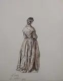 Edna Clarke Hall, Self Study for Wuthering Heights, 1902, pen with ink and wash
