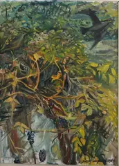 Bird in the Vine by Rupert Shephard, 1969, oil on board, sold Sep 2024