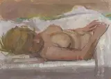 Gerald Rose, Female Nude lying under Sheets
