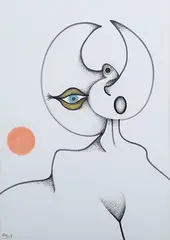 Desmond Morris, Surrealist Study, pen with ink