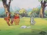 Walt Disney Studios, Winnie the Pooh, gouache on celluloid with printed background