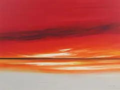 Jonathan Shaw, Sunset Landscape, late 20th/early 21st century oil on board