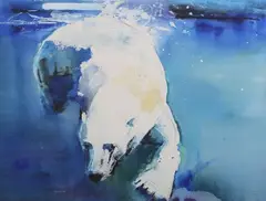 Mark Adlington, Underwater 2, watercolour with gouache