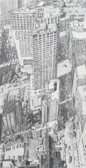 Roy Wright, Bird’s-Eye View of a London Street, 2002, charcoal on wove paper