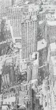 Roy Wright, Bird’s-Eye View of a London Street, 2002, charcoal on wove paper