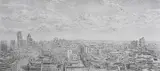 Roy Wright, Panoramic View of London, 2005, charcoal on wove paper