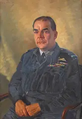 Leonard Harry Wells, Half Length Portrait of Air Chief Marshal Sir Harry Broadhurst wearing R.A.F. Uniform, oil on canvas