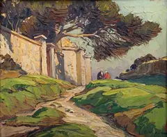 Gustave Vidal, Bollène, oil on board