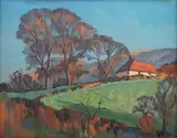 James Fry, Summer Evening, Washington, oil on canvas-board