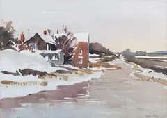 Winter Landscape by John Yardley, watercolour, sold Jun 2024