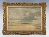 Henry George Moon, Beach Landscape, probably Norfolk, oil on panel