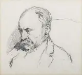 Henry George Moon, Half Length Portrait of William Robinson, charcoal with pencil