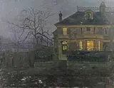 Gerald Rose, Terrace House at Dusk