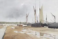 John Yardley, Storm Clouds at Pin Mill, Suffolk, watercolour