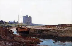 James Campbell Noble, Portincross Castle, Ayreshire, oil on canvas