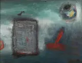 Anne Batty, Night Song, oil on canvas-board