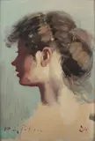 Roy Petley, Profile Portrait of a Young Lady, oil on board