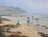 Ted Dyer, Low Tide, Castle Beach, Falmouth, late 20th/early 21st century oil on canvas