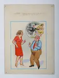 Donald McGill, Did you say the day I led you to the altar? Ha! Ha!, watercolour with gouache