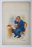 Donald McGill, The office boy asked for a rise today…, watercolour with gouache