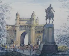John Drummond, Gateway of India, Mumbai, watercolour