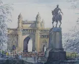 John Drummond, Gateway of India, Mumbai, watercolour