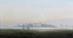 Michael Morris, Misty Alfriston Landscape, late 20th/early 21st century oil on canvas