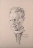 Stephen Ward, Portrait of a Gentleman in Clerical Dress, charcoal with chalk