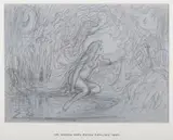 Joseph Noel Paton, Nude Female Figure in a Moonlit Landscape, pencil