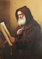 William Lucas, A Monk Reading, 1872, watercolour