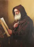 William Lucas, A Monk Reading, 1872, watercolour