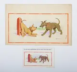 Donald McGill, If you were a gentleman, you'd at least wipe your nose!, gouache on card