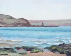 Bigbury-on-Sea by Clifford Eric Martin Hall, oil on board, sold Nov 2023