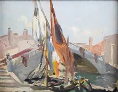 Eva Henrietta Hamilton, Chioggia near Venice, oil on board