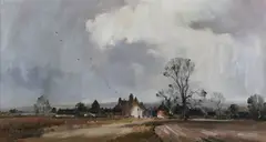 Marcus Ford, Village by the Downs, oil on canvas