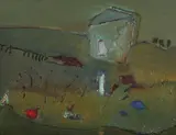 Anne Batty, Torn Aside, oil on board