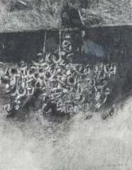 William Delafield Cook, Abstract Composition, charcoal with pastel and chalk