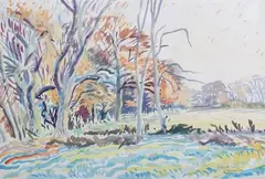 Edgar Holloway, Autumn at Woodbarton, 1985, watercolour