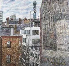 Melissa Scott-Miller, Rooftop View with BT Telecom Tower, London, 1998, oil on canvas