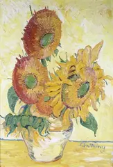 Anthony Green, Vase of Sunflowers, 1955, oil on board