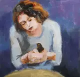 Andy Waite, The injured Bird, 2008, oil on board